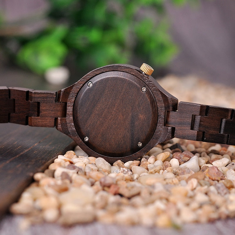 Fully Wooden Quartz Watch With Thin Strap