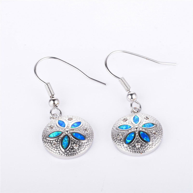Pendientes de flores de plata de ley
