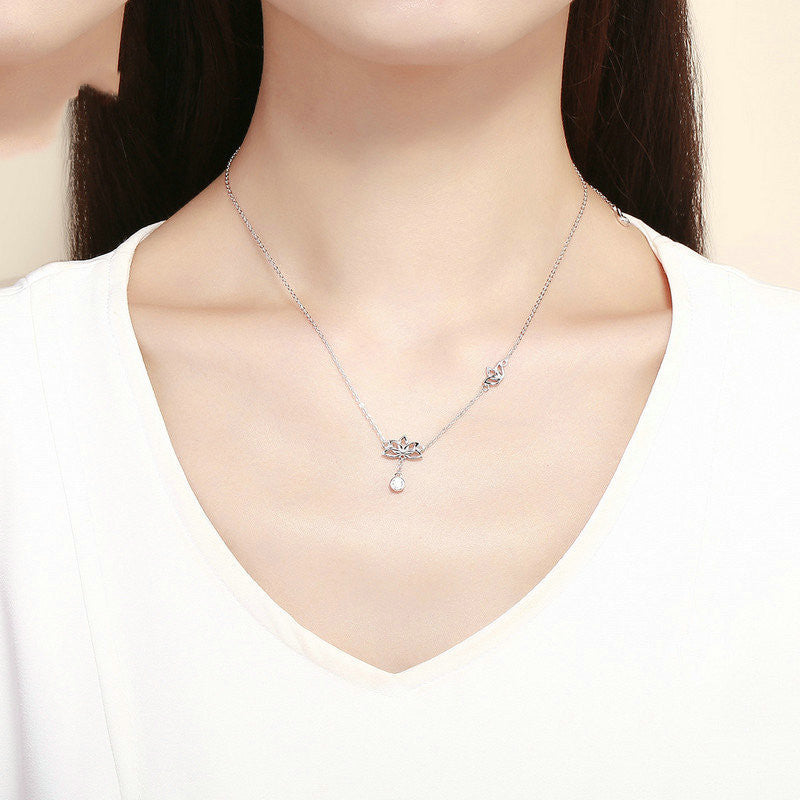 Sterling Silver Lotus Flower Necklace