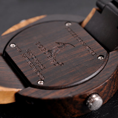 Double Movement Wooden Watch