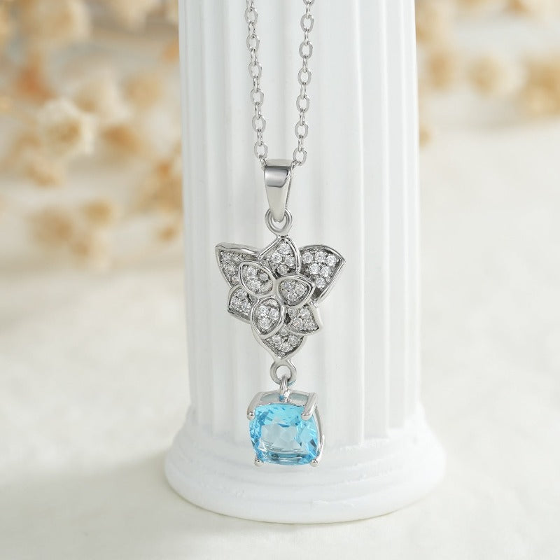 Set Swiss Blue Topaz Necklace