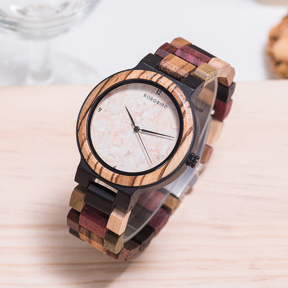 Montre en bois de mode décontractée