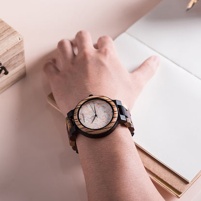 Montre en bois de mode décontractée