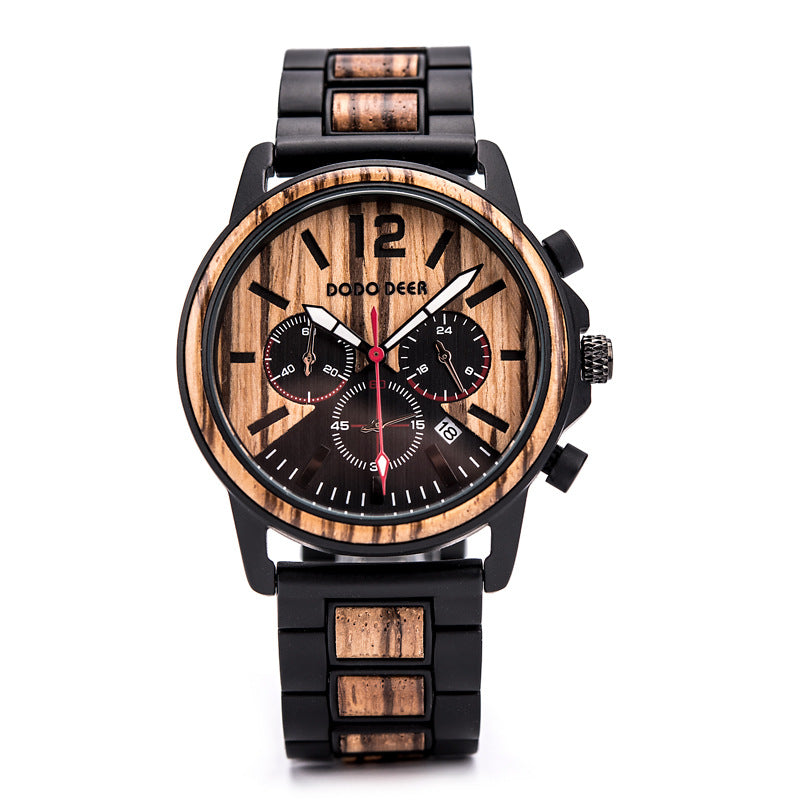 Montre à quartz en bois