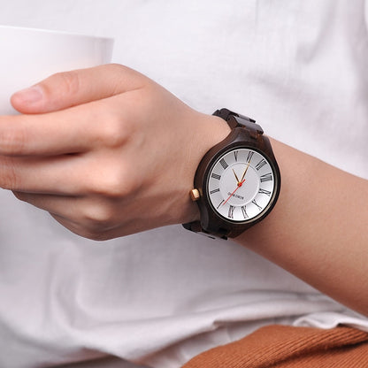 Fully Wooden Quartz Watch With Thin Strap