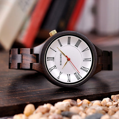 Fully Wooden Quartz Watch With Thin Strap