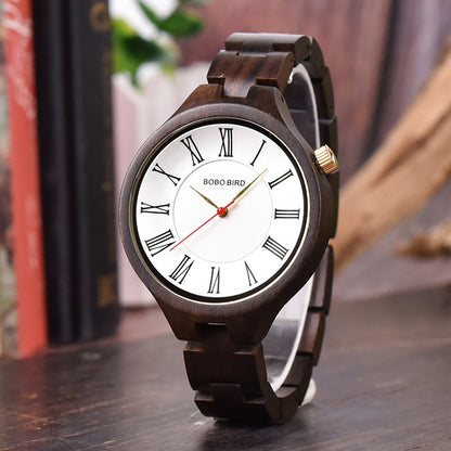 Fully Wooden Quartz Watch With Thin Strap