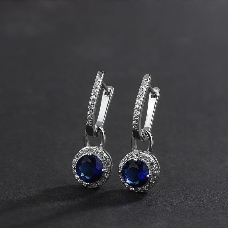 Long Crystal Zircon Earrings