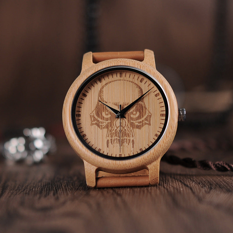 Montre En Cuir Bambou Et Bois