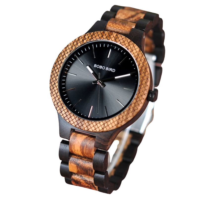 Montre à quartz tout en bois 