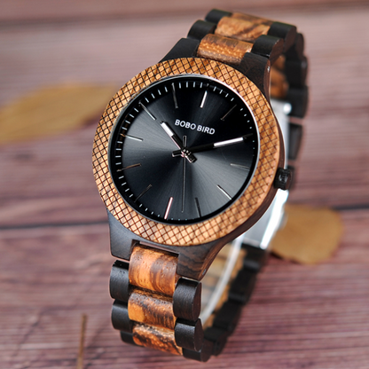 Montre à quartz tout en bois 