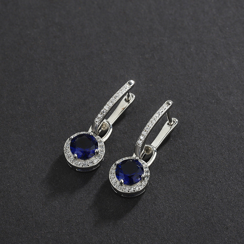 Long Crystal Zircon Earrings