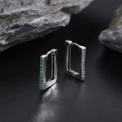 Square Silver Earrings