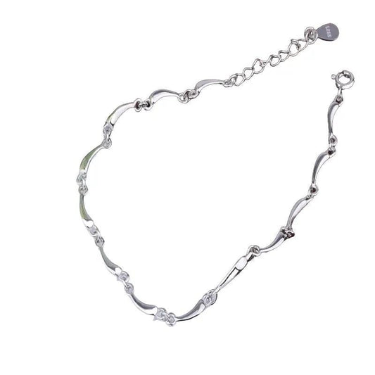 Bracelet et bracelet de cheville en argent avec un design simple