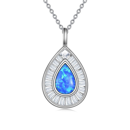 Teardrop Blue Agate Necklace