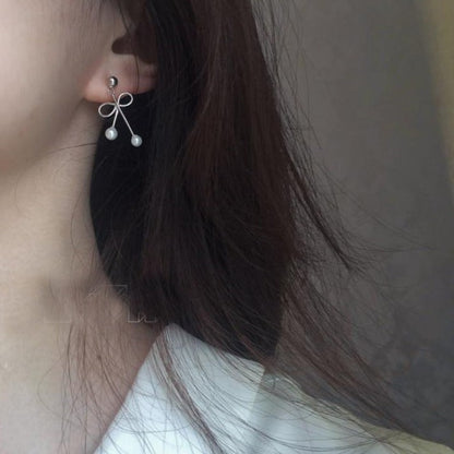 Boucles D'oreilles Noeud Perle