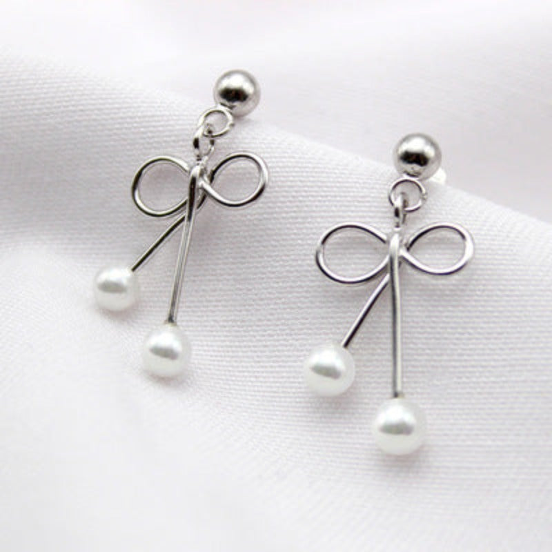 Boucles D'oreilles Noeud Perle