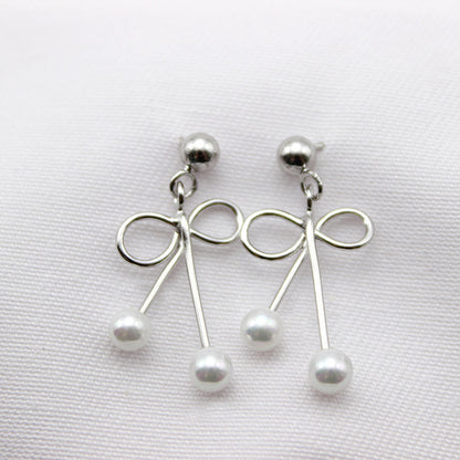 Boucles D'oreilles Noeud Perle