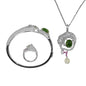 Ensemble de bijoux en jade incrusté d'argent