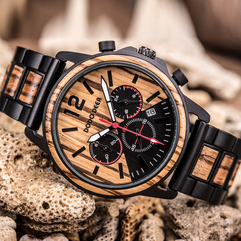 Elegant Wooden Quartz Watch