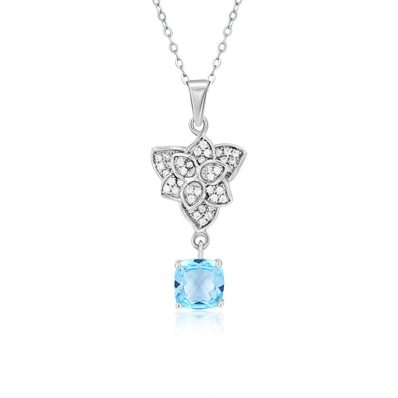 Set Swiss Blue Topaz Necklace