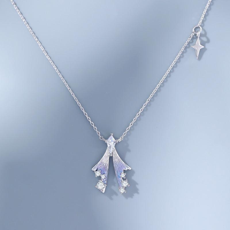 Collier en argent sterling plume de fée