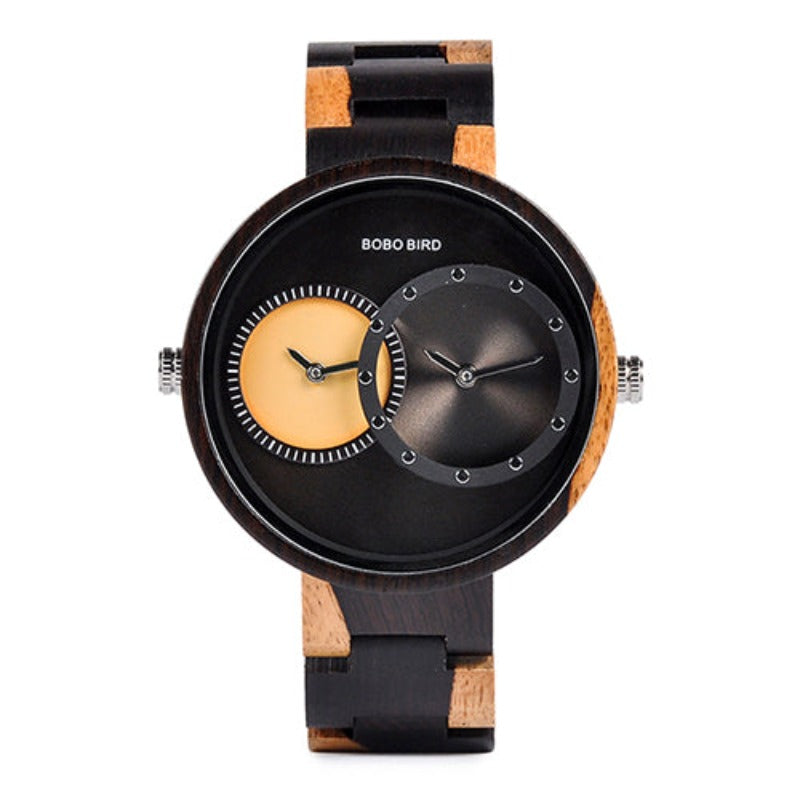 Double Movement Wooden Watch