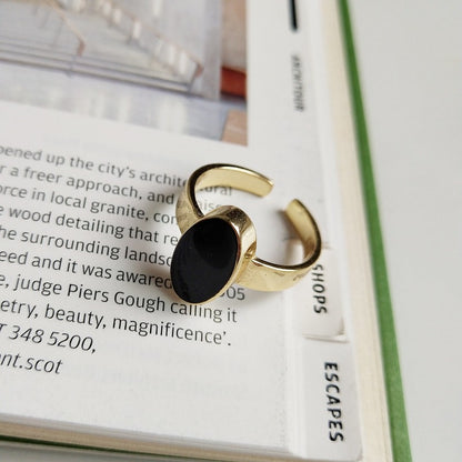 Oval Black Epoxy Ring