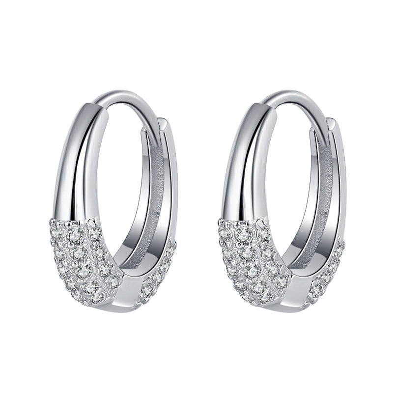 Boucles d'oreilles ovales en zircone