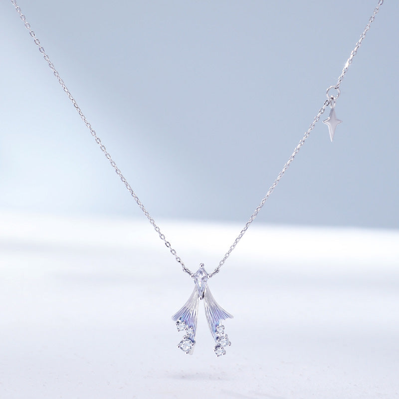 Collier en argent sterling plume de fée