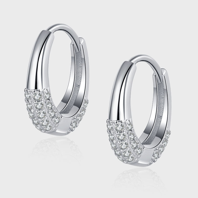 Oval Zircon Earrings