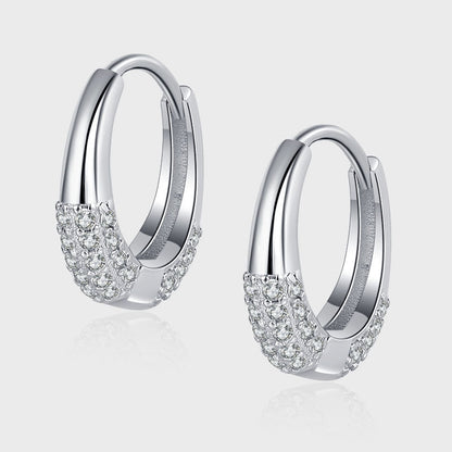 Boucles d'oreilles ovales en zircone