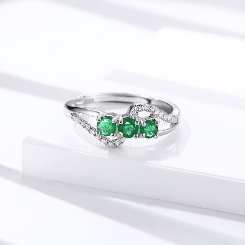 Bague émeraude verte naturelle de luxe