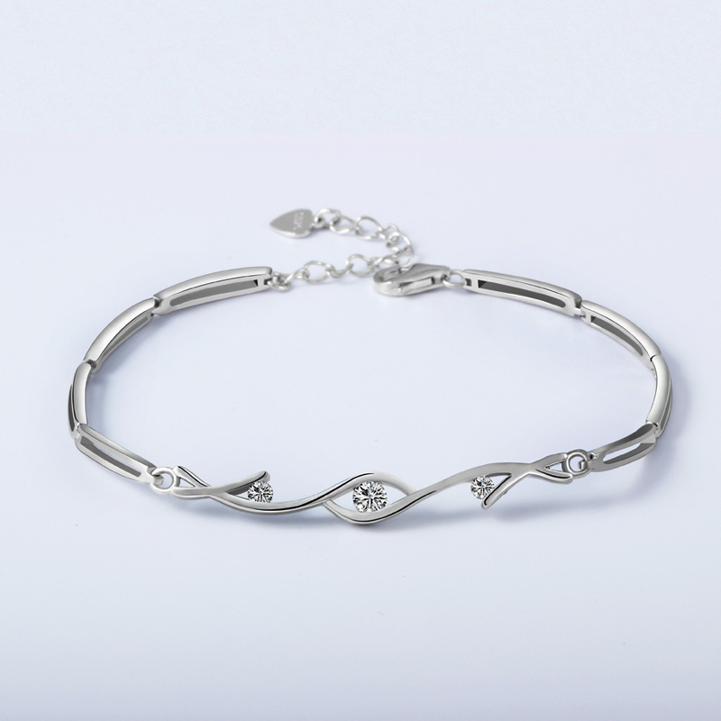 Bracelet En Cristal Et Argent 