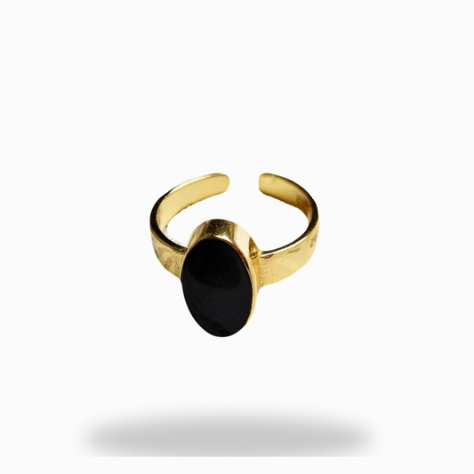 Oval Black Epoxy Ring