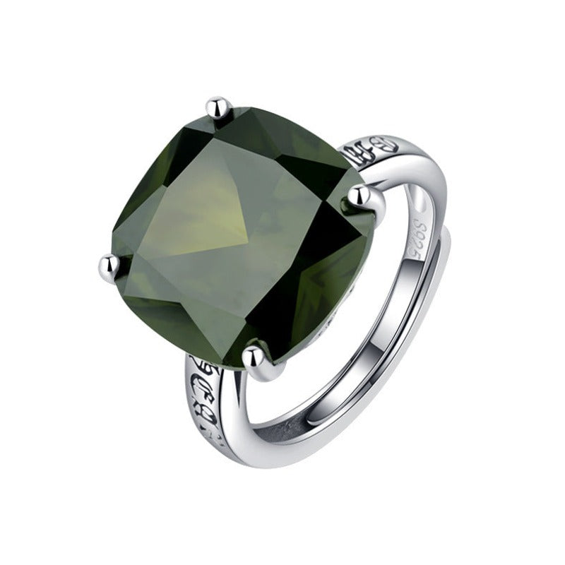 Green Zircon Push-pull Design Ring