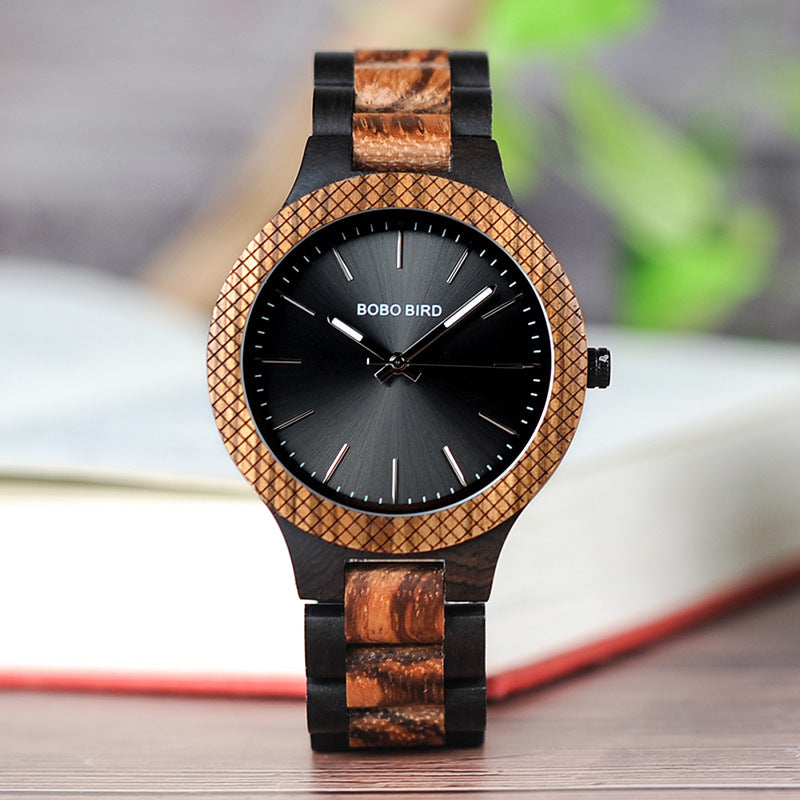 Montre à quartz tout en bois 