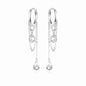 Boucles d'oreilles longues en argent sterling plaqué platine