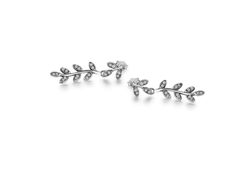 Boucles d'oreilles en argent sterling Feuilles d'arbre