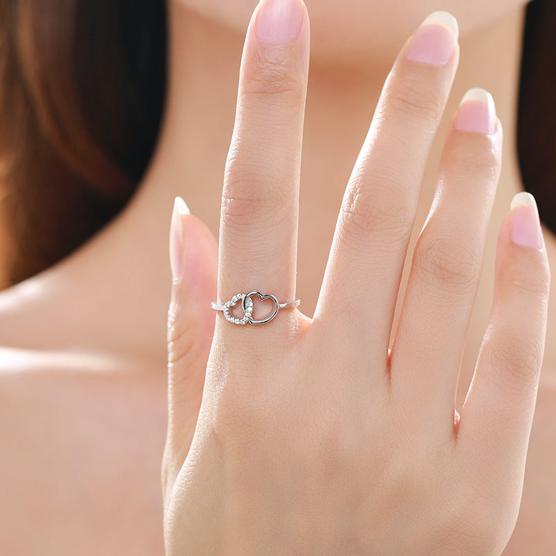 Two Hearts shaped Ring