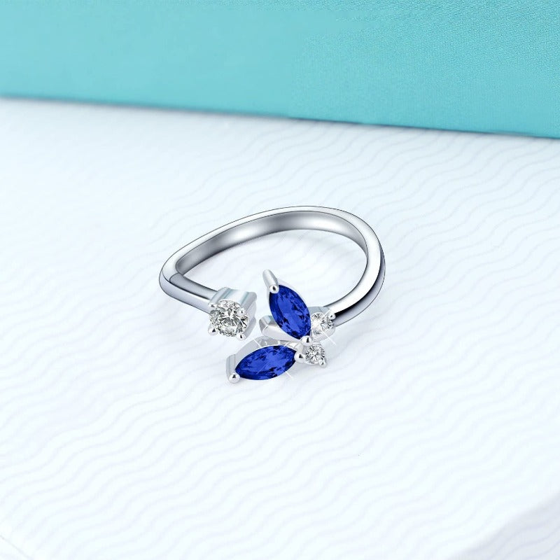 Blue Sapphire Butterfly Ring