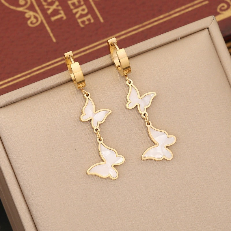 Colorized Butterfly Stainless Steel Jewelry Set