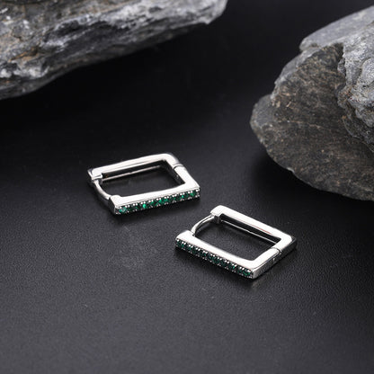 Square Silver Earrings