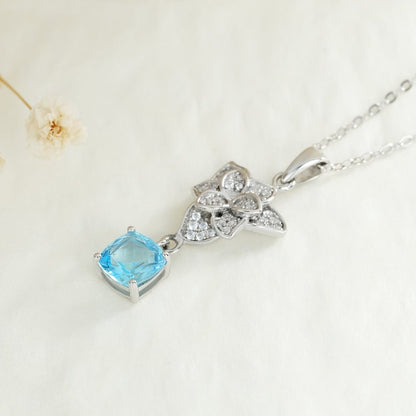 Set Swiss Blue Topaz Necklace