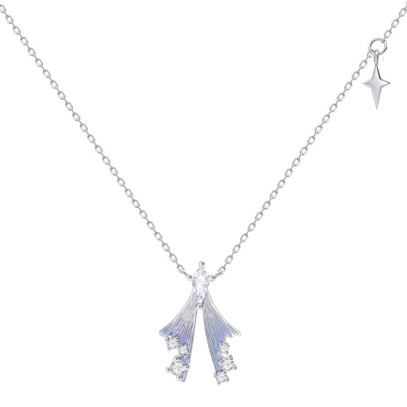 Collier en argent sterling plume de fée