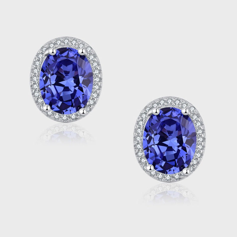 Boucles d'oreilles Zirconium Bleu