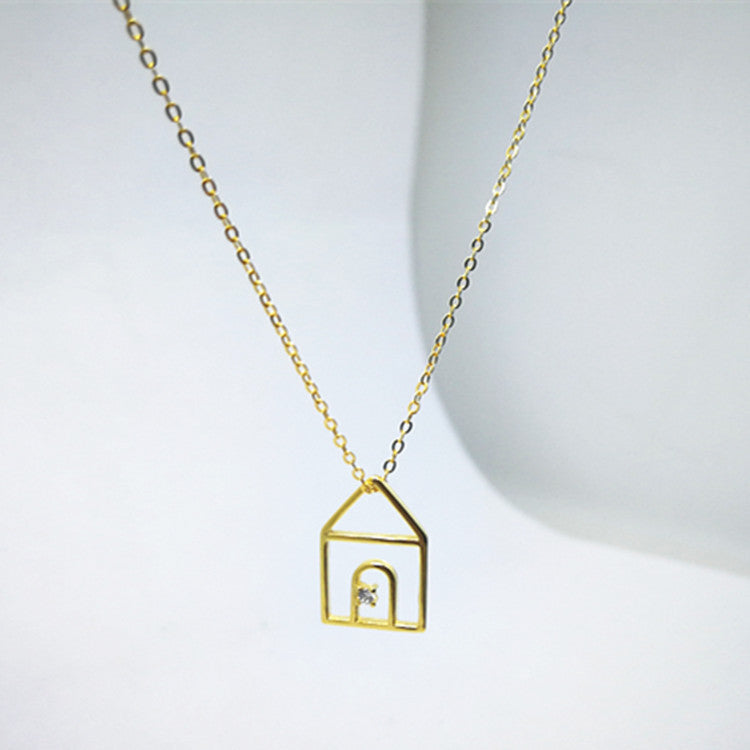 Pendentif maison en argent sterling