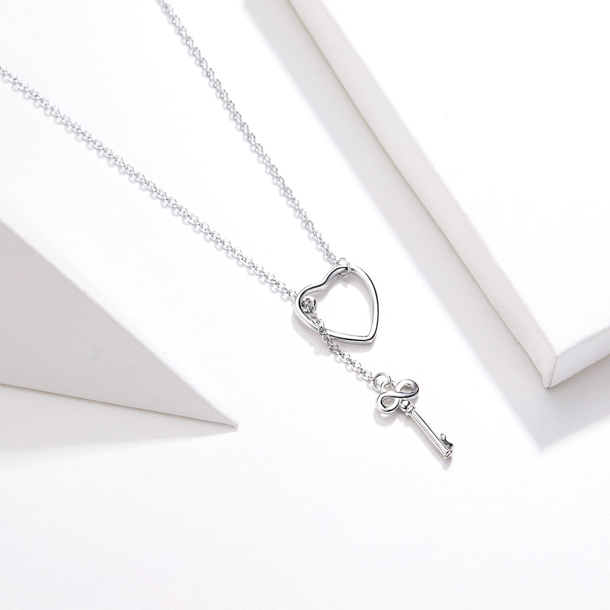 Heart-Shaped And Key Necklace