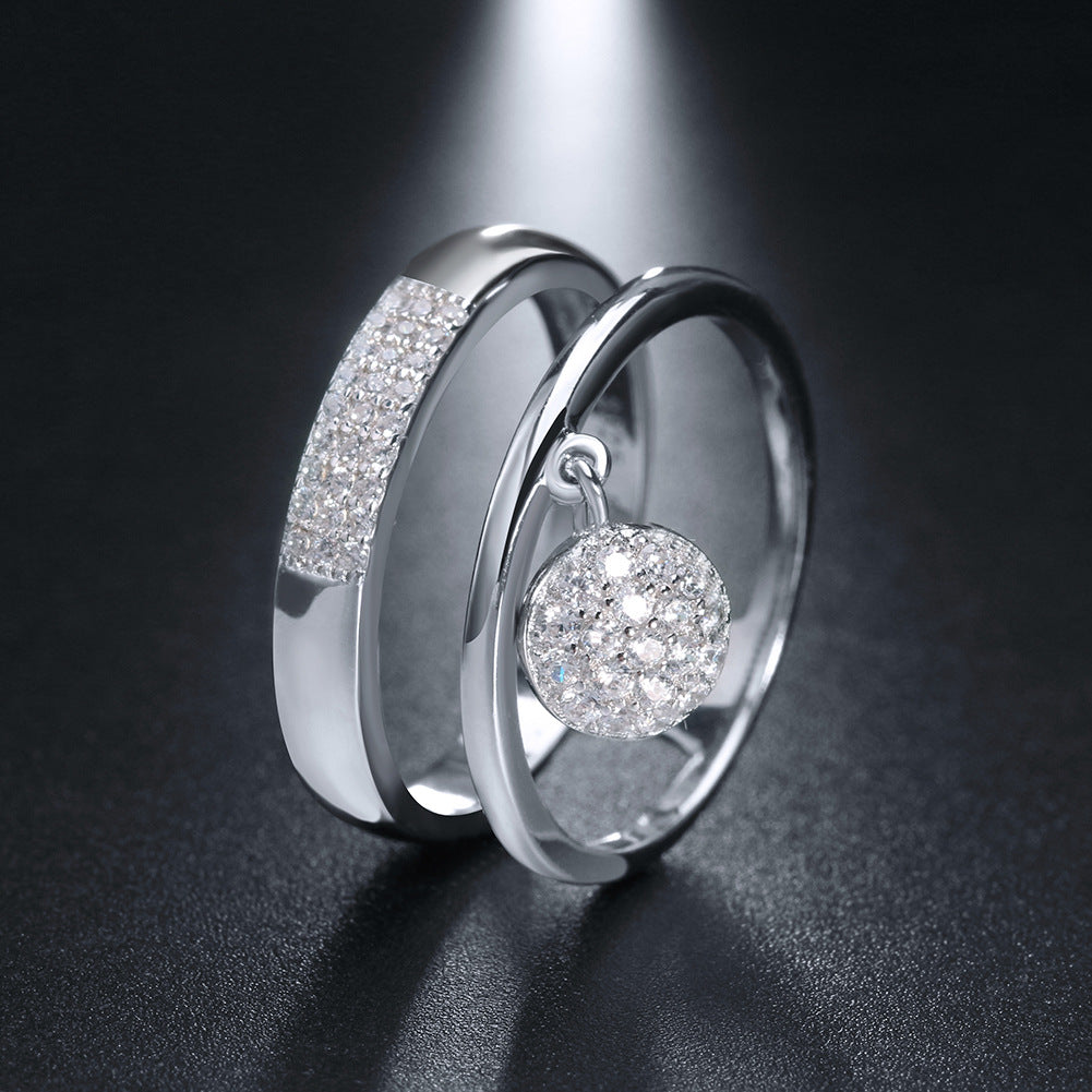 Bague double en argent sterling