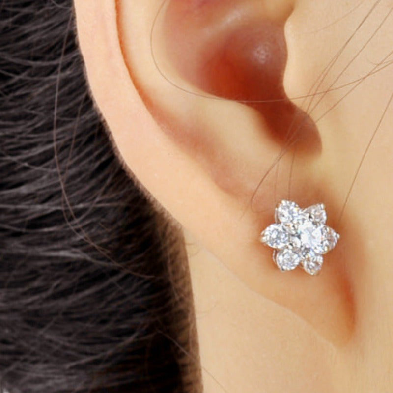 Boucles d'oreilles clous flocon de neige